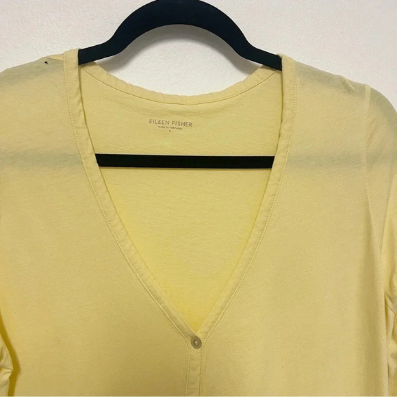 Eileen Fisher Organic Cotton Button Front Long-Sleeve Cardigan - Classic Preppy - Picture 2 of 4